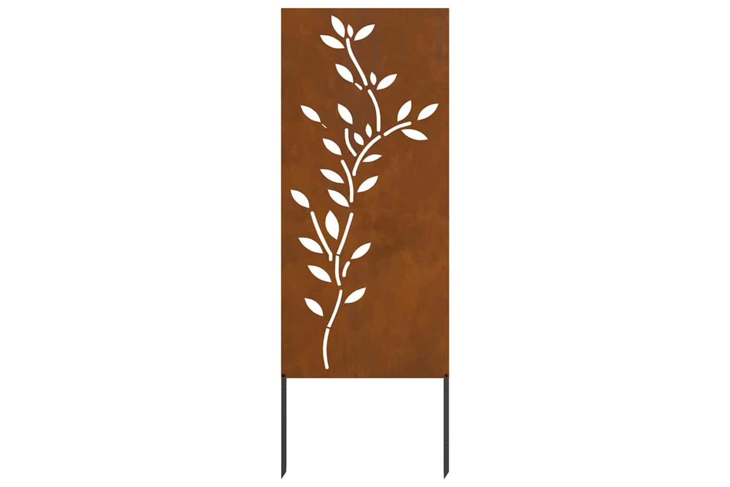 Garden Privacy Screen Floral Rusty 50 X140cm Weathering Steel-4