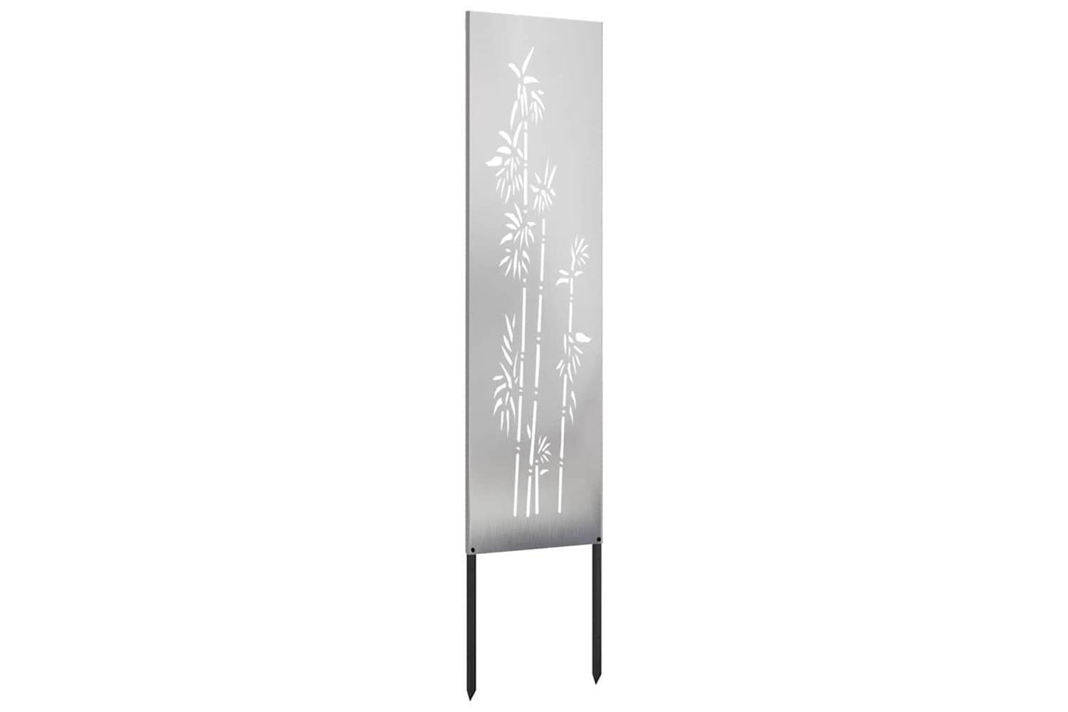 Garden Privacy Screen Floral Silver 32 X140cm Stainless Steel-4