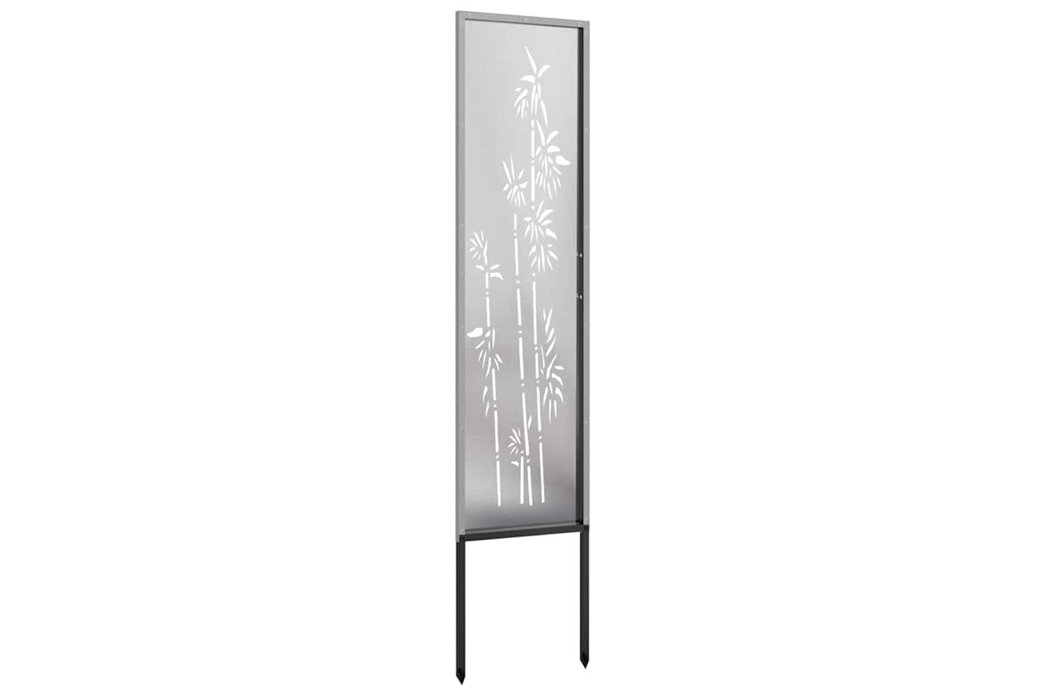 Garden Privacy Screen Floral Silver 32 X140cm Stainless Steel-5