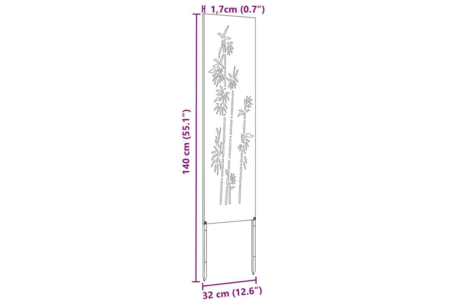 Garden Privacy Screen Floral Silver 32 X140cm Stainless Steel-10