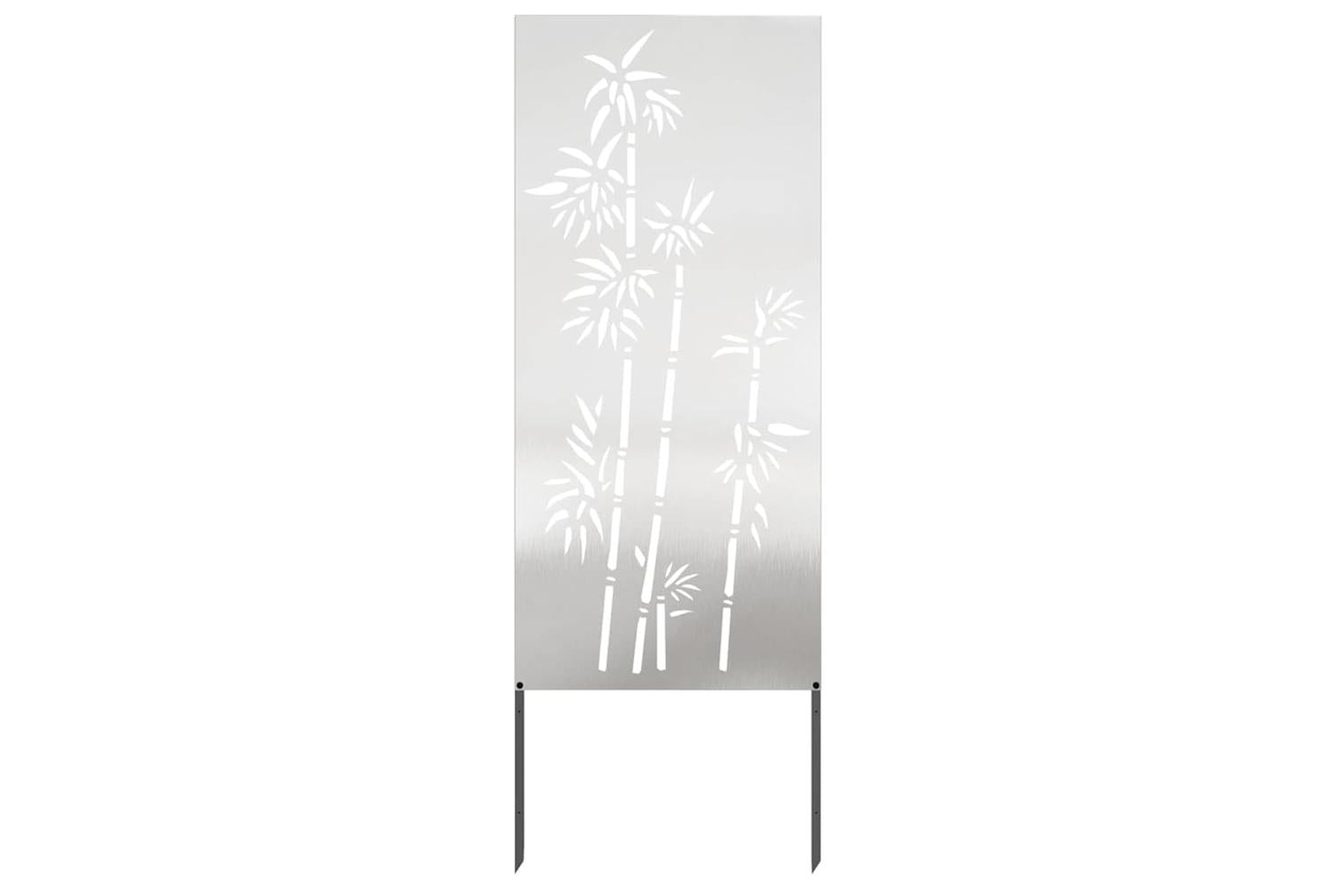 Garden Privacy Screen Floral Silver 50 X140cm Stainless Steel-2