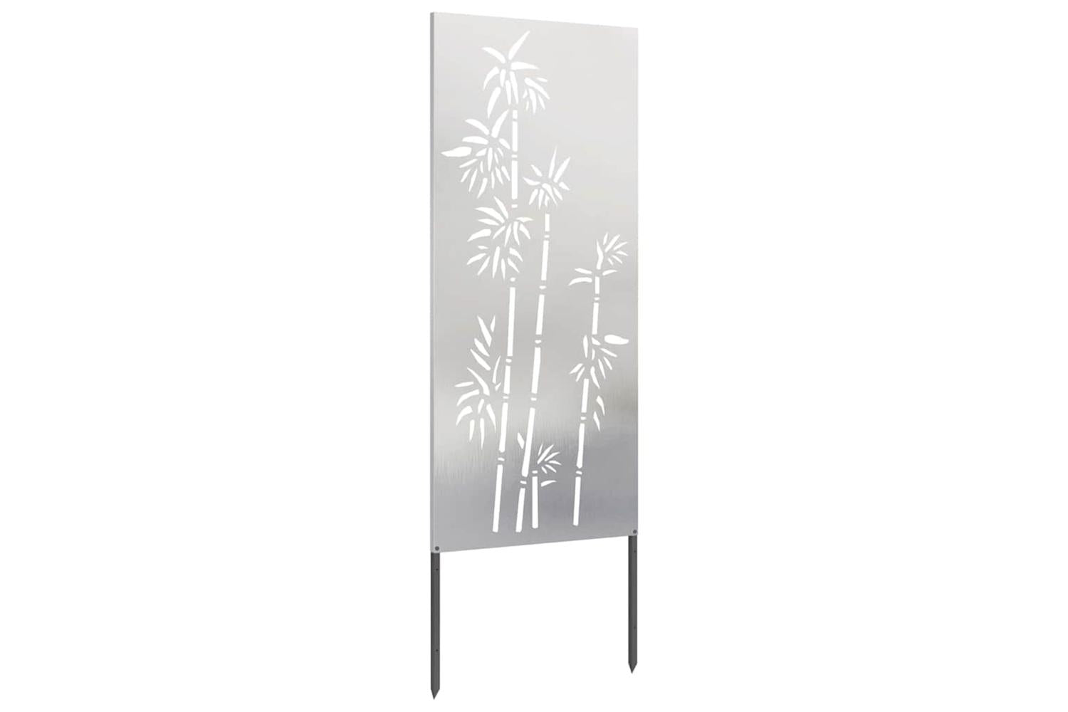 Garden Privacy Screen Floral Silver 50 X140cm Stainless Steel-4