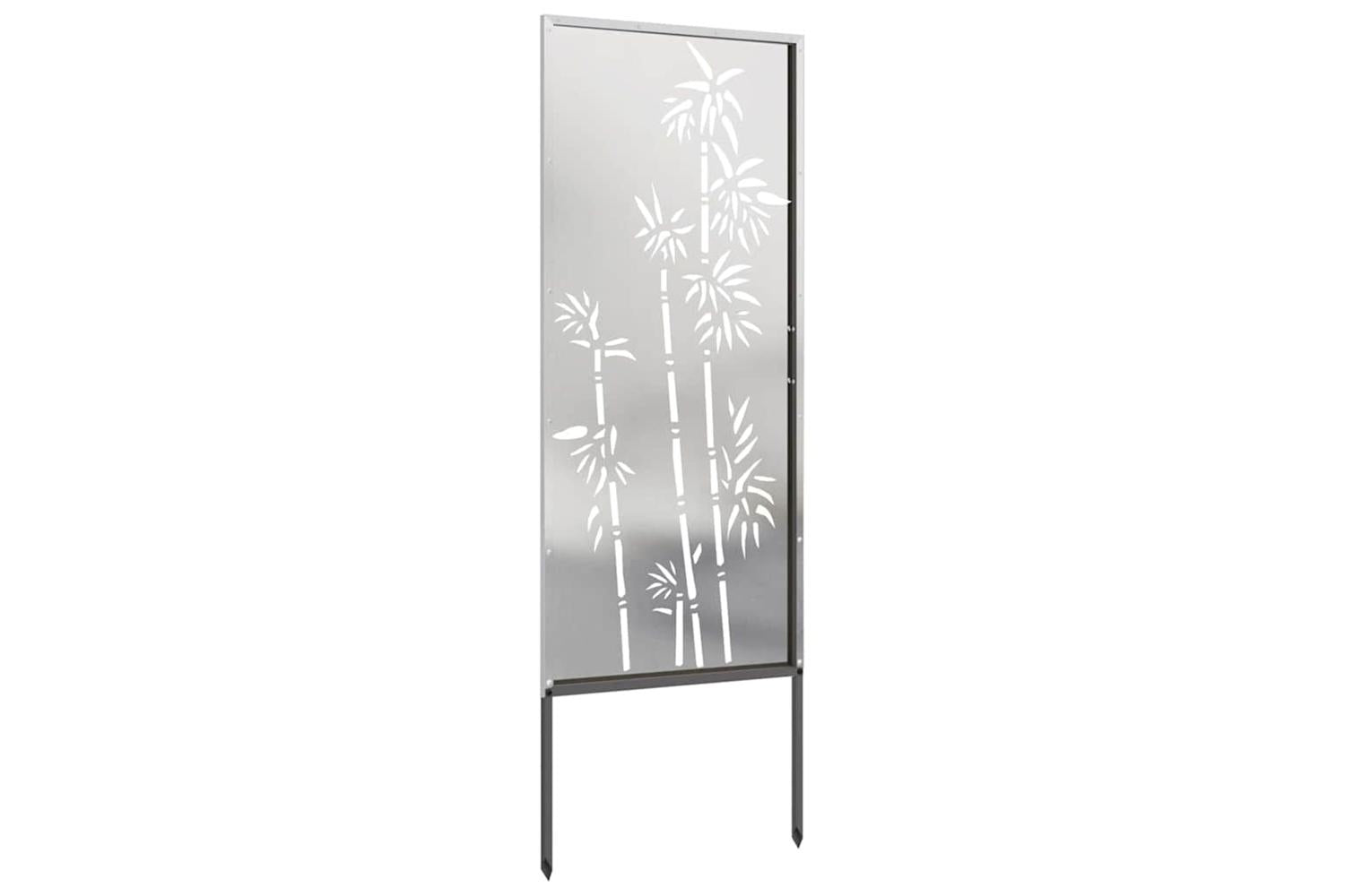 Garden Privacy Screen Floral Silver 50 X140cm Stainless Steel-5