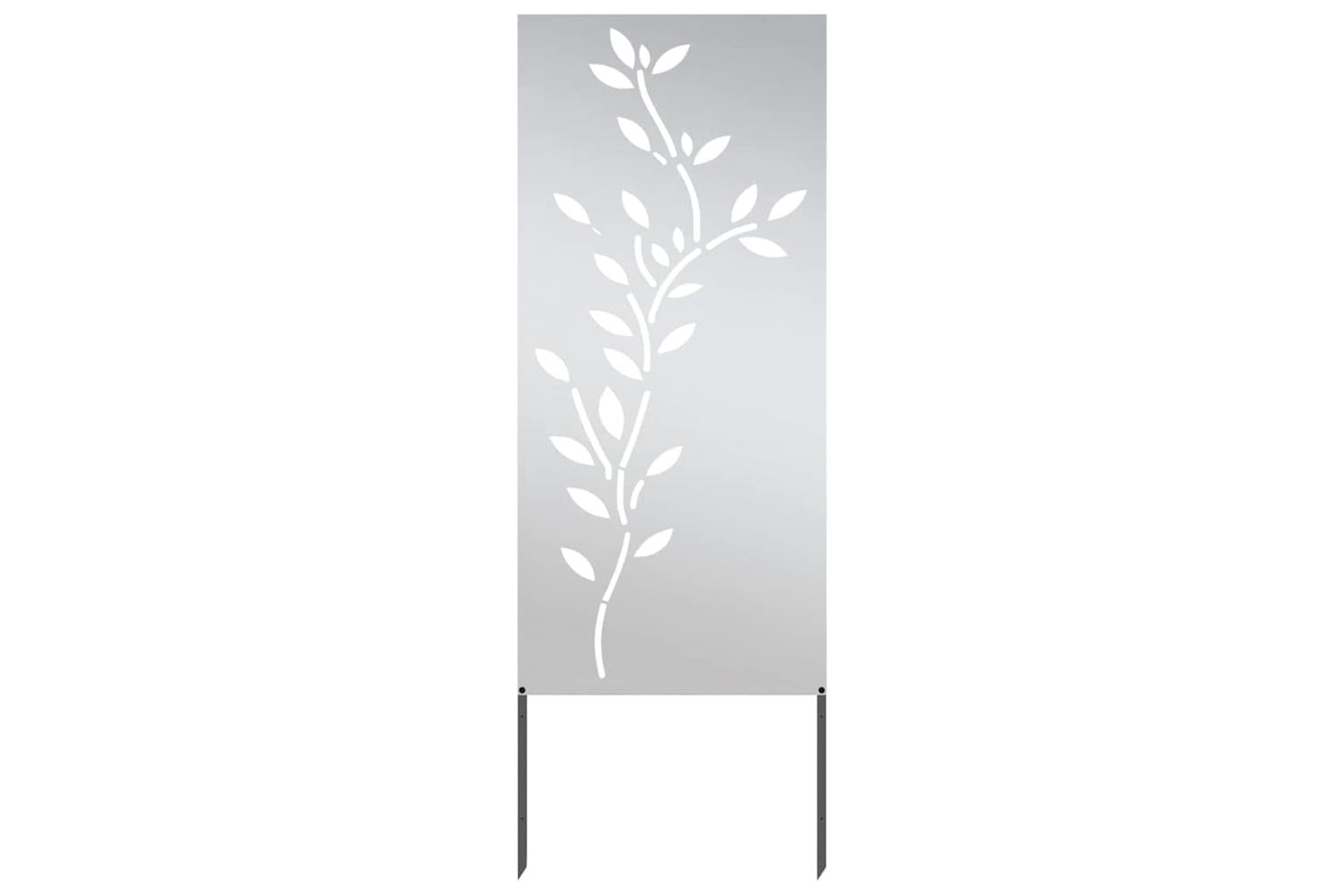 Garden Privacy Screen Floral Silver 50 X140cm Stainless Steel