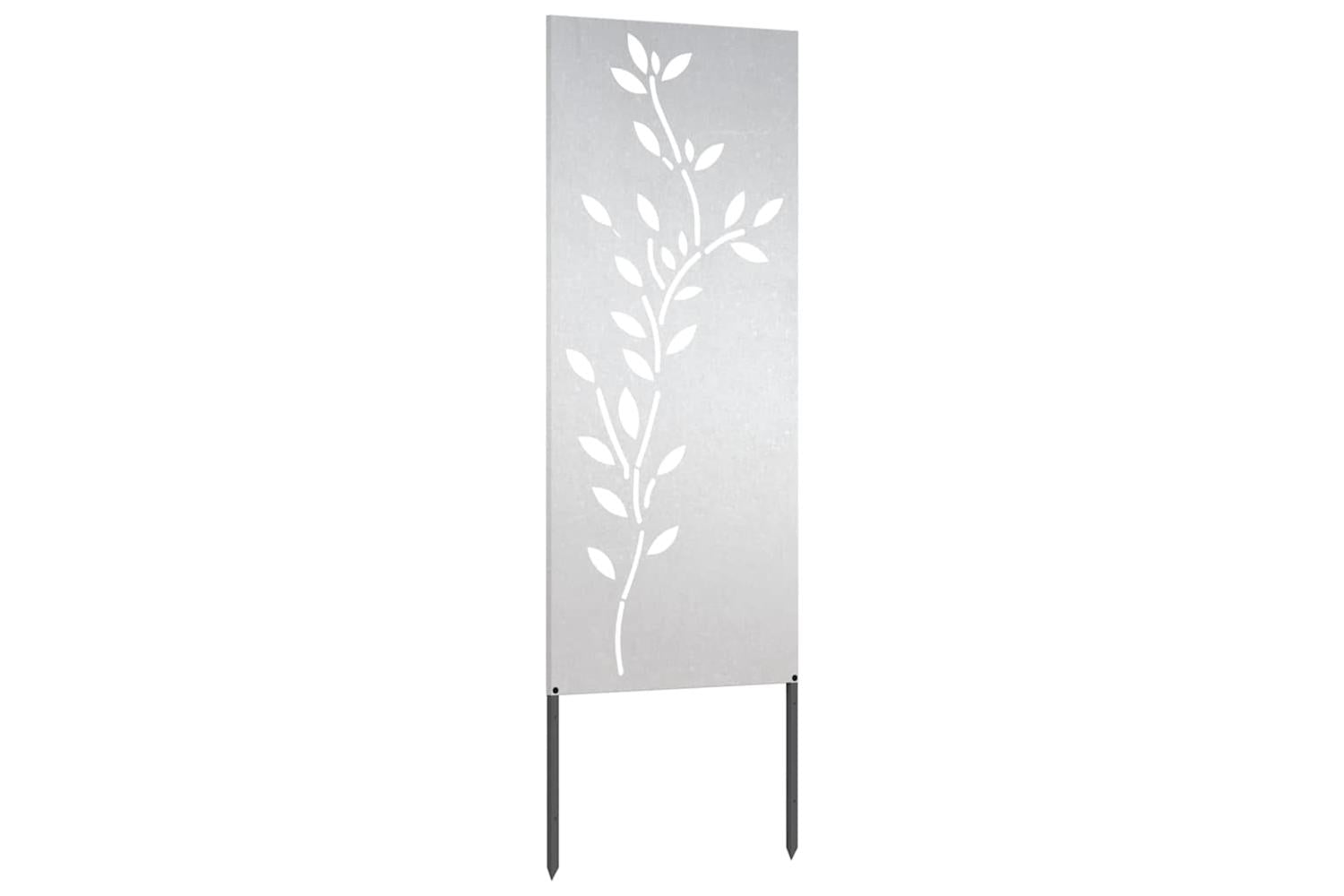Garden Privacy Screen Floral Silver 50 X140cm Stainless Steel-4