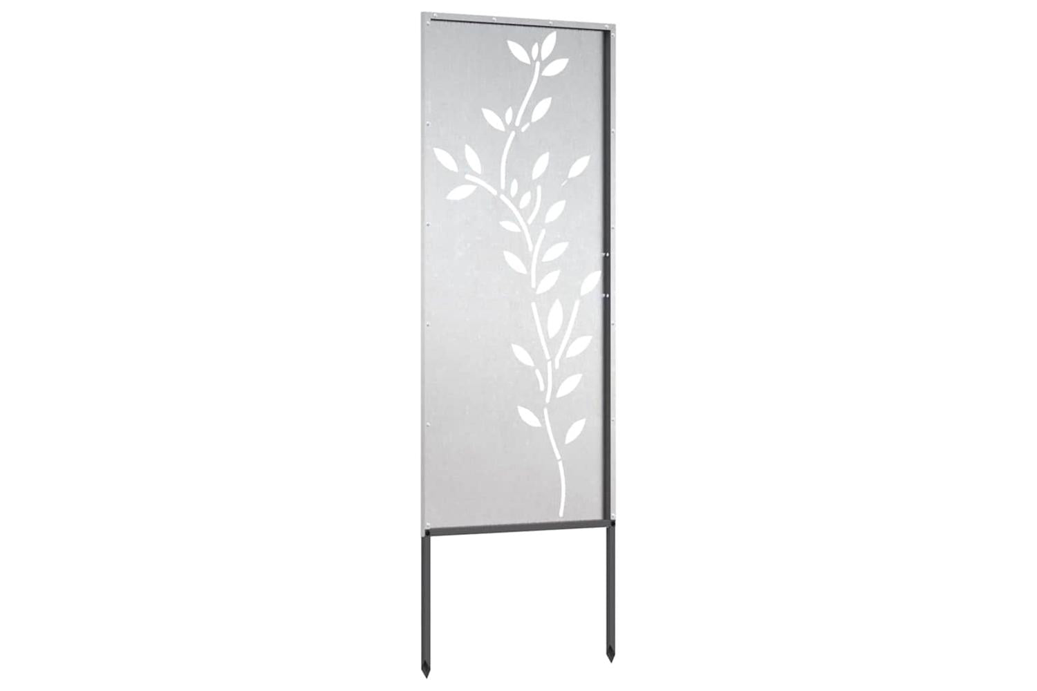 Garden Privacy Screen Floral Silver 50 X140cm Stainless Steel-5