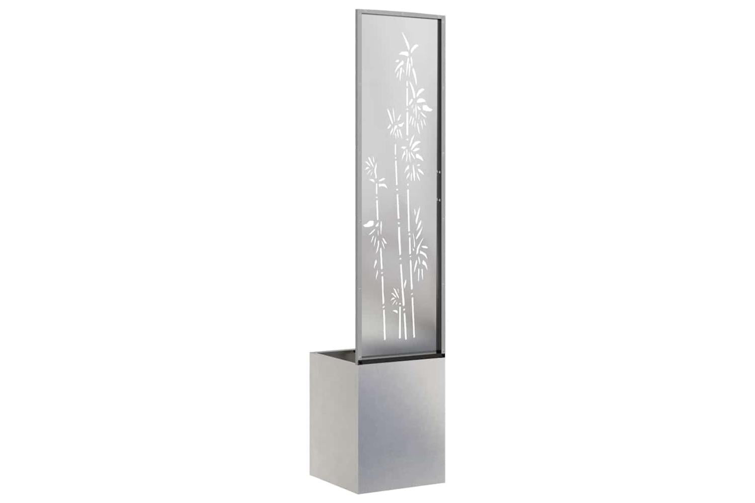 Garden Privacy Screen Floral Sliver 32 X 140 Cm Stainless Steel-7