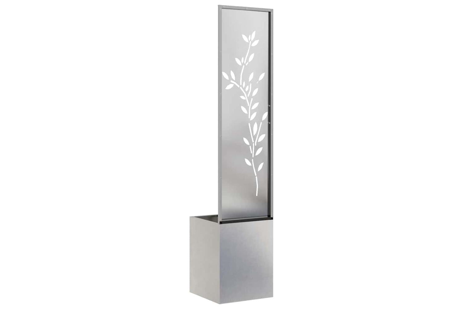 Garden Privacy Screen Floral Sliver 32 X 140 Cm Stainless Steel-7