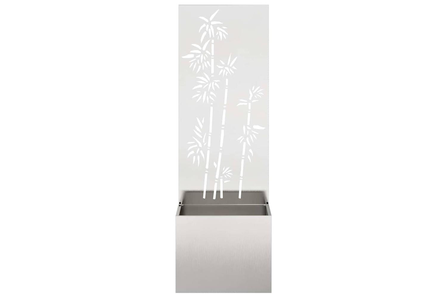 Garden Privacy Screen Floral Sliver 50 X 140 Cm Stainless Steel-5