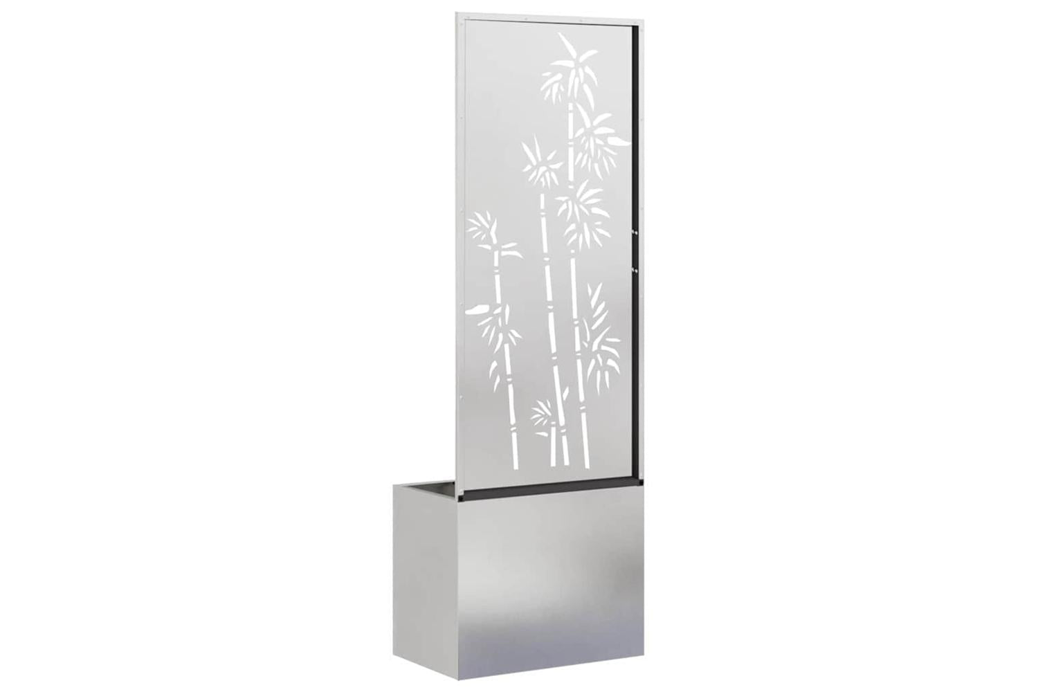 Garden Privacy Screen Floral Sliver 50 X 140 Cm Stainless Steel-7