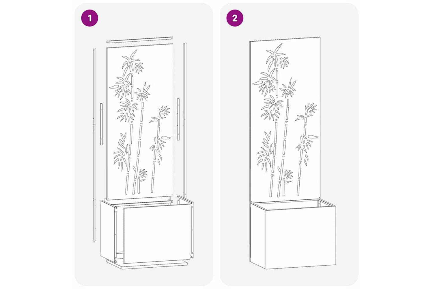 Garden Privacy Screen Floral Sliver 50 X 140 Cm Stainless Steel-9
