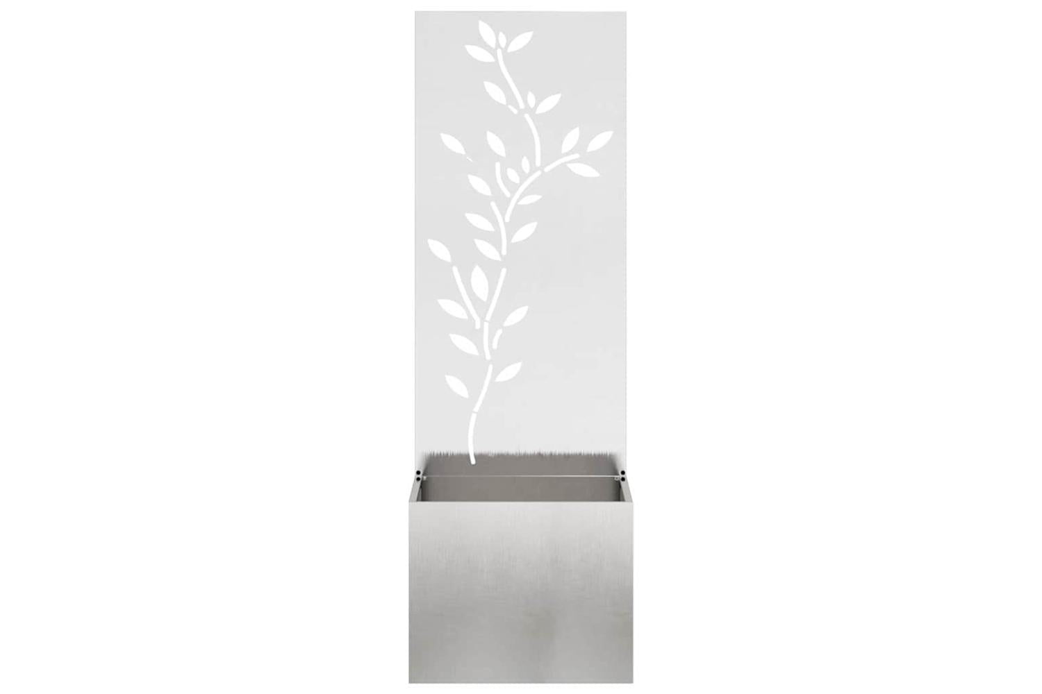 Garden Privacy Screen Floral Sliver 50 X 140 Cm Stainless Steel-5