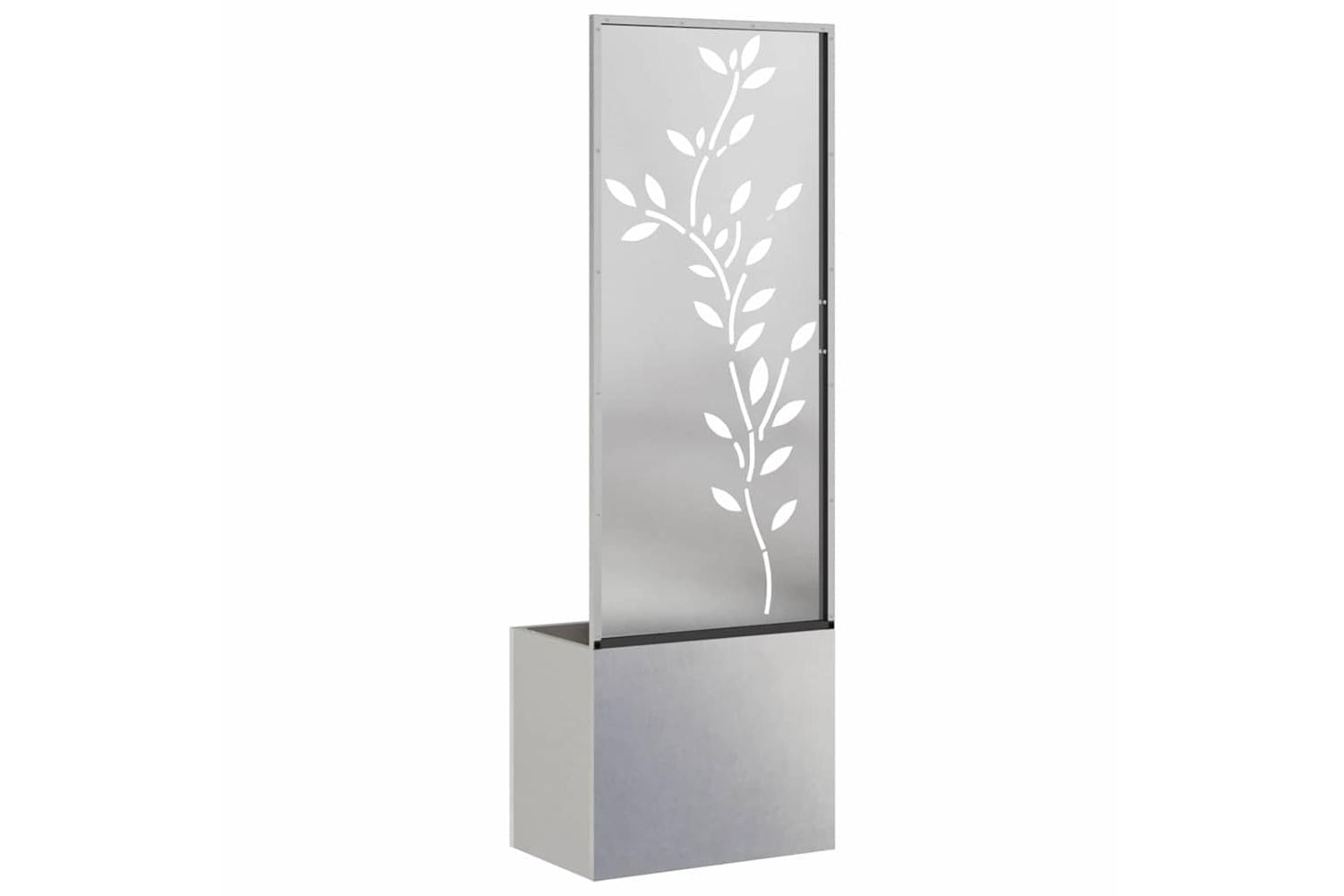 Garden Privacy Screen Floral Sliver 50 X 140 Cm Stainless Steel-8