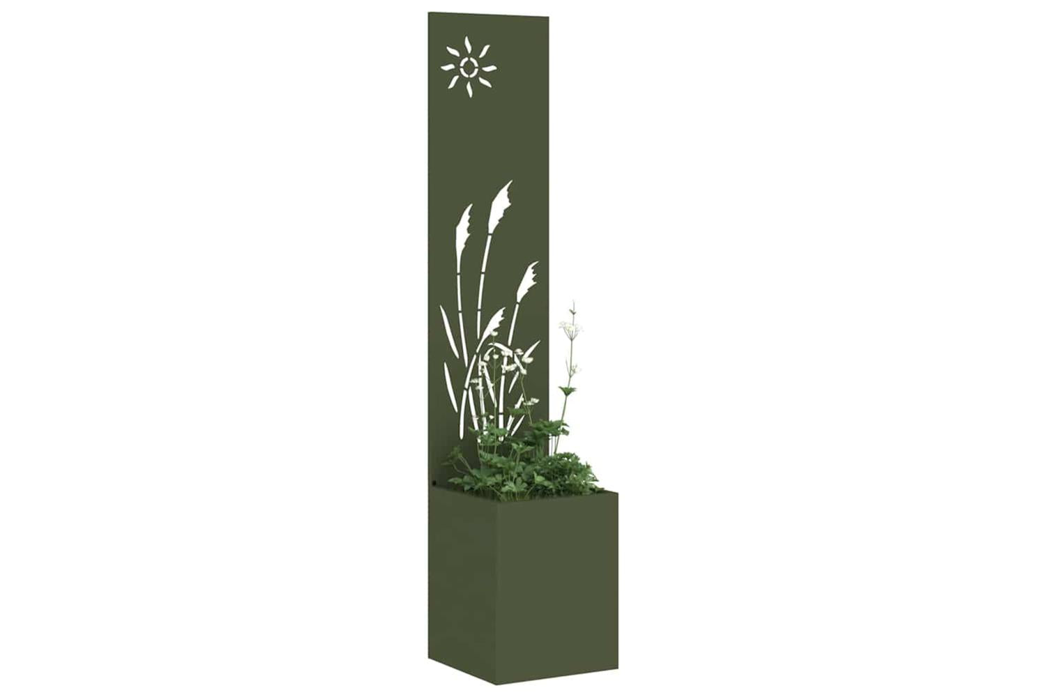 Garden Privacy Screen Olive Green 32 X 140 Cm Cold-rolled Steel-3