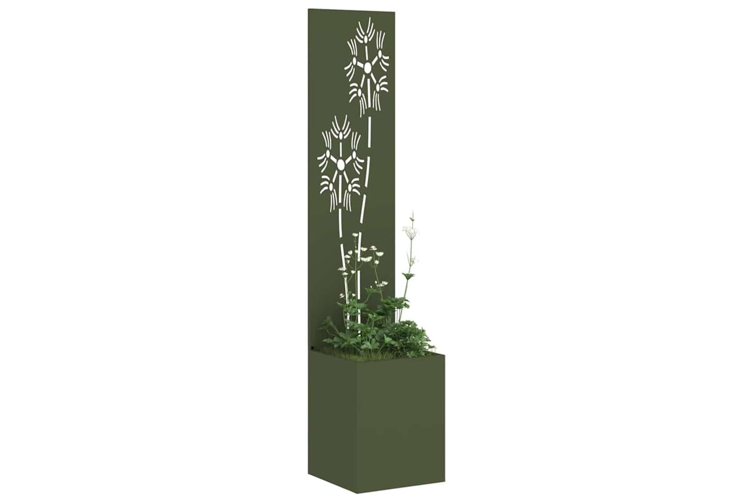 Garden Privacy Screen Olive Green 32 X 140 Cm Cold-rolled Steel-3