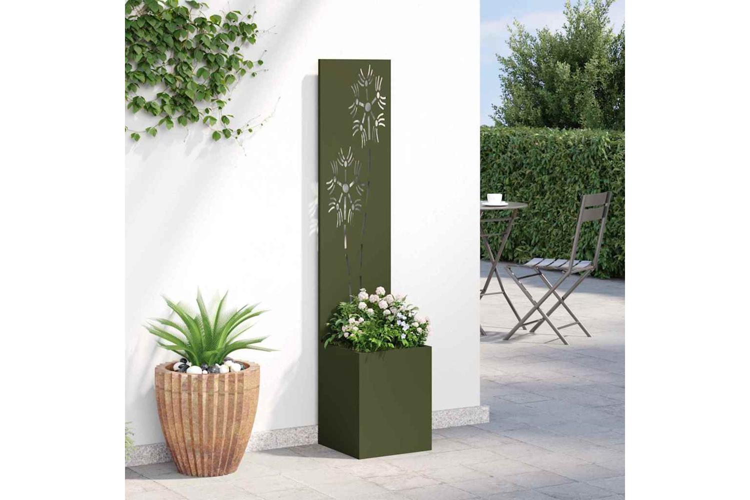 Garden Privacy Screen Olive Green 32 X 140 Cm Cold-rolled Steel-4