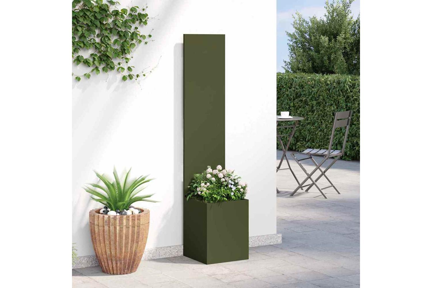 Garden Privacy Screen Olive Green 32 X 140 Cm Cold-rolled Steel-4