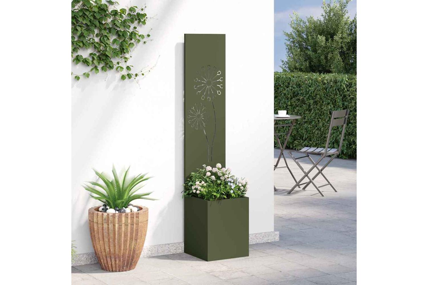 Garden Privacy Screen Olive Green 32 X 140 Cm Cold-rolled Steel-4