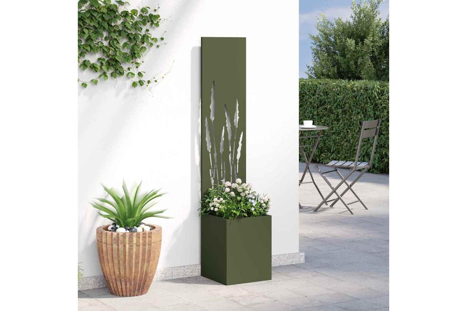Garden Privacy Screen Olive Green 32 X 140 Cm Cold-rolled Steel-4