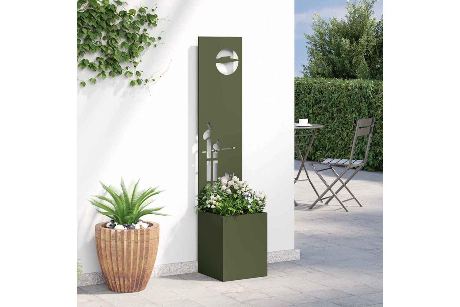 Garden Privacy Screen Olive Green 32 X 140 Cm Cold-rolled Steel-4