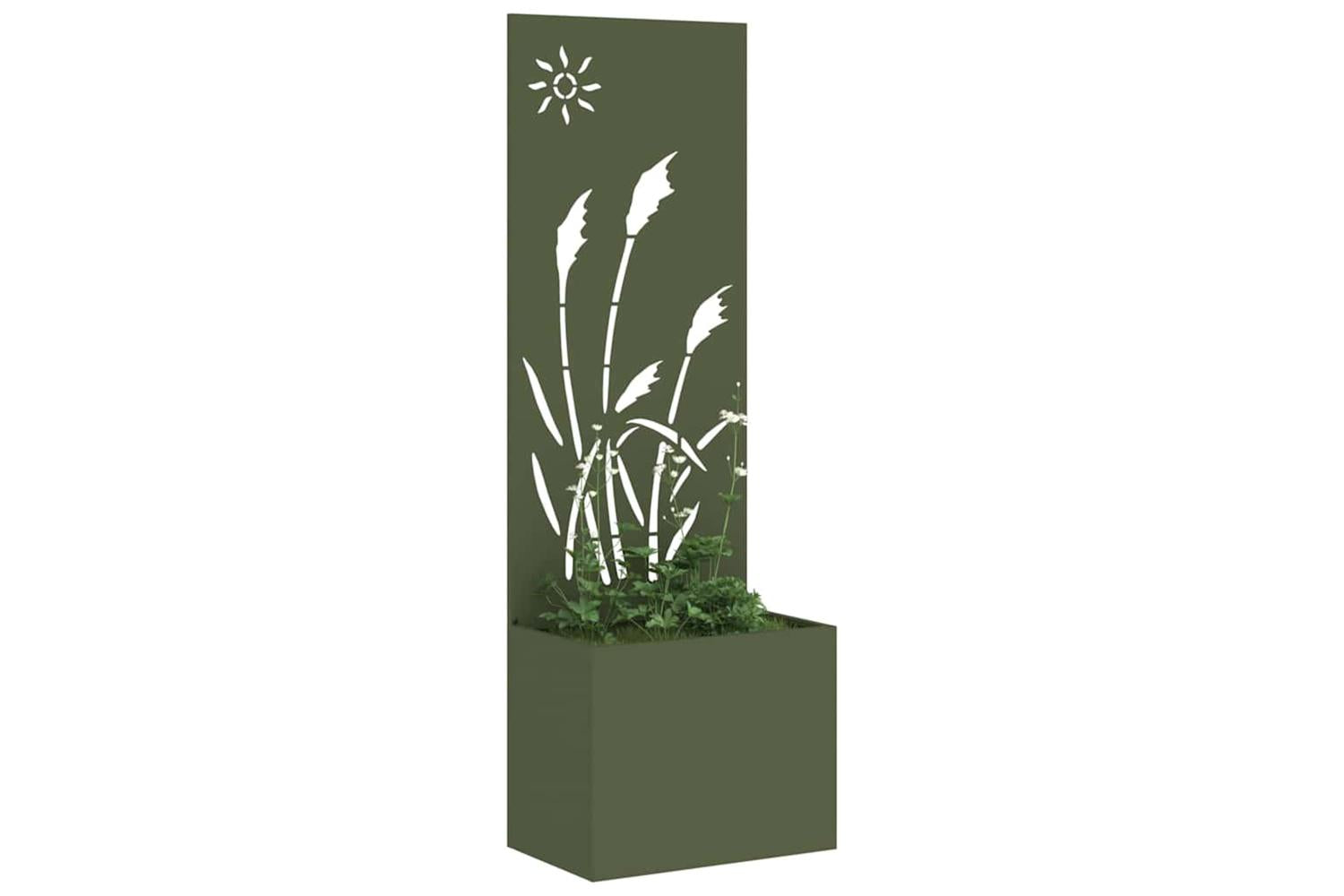 Garden Privacy Screen Olive Green 50 X 140 Cm Cold-rolled Steel-3