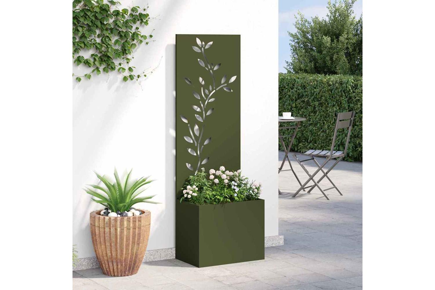 Garden Privacy Screen Olive Green 50 X 140 Cm Cold-rolled Steel-4