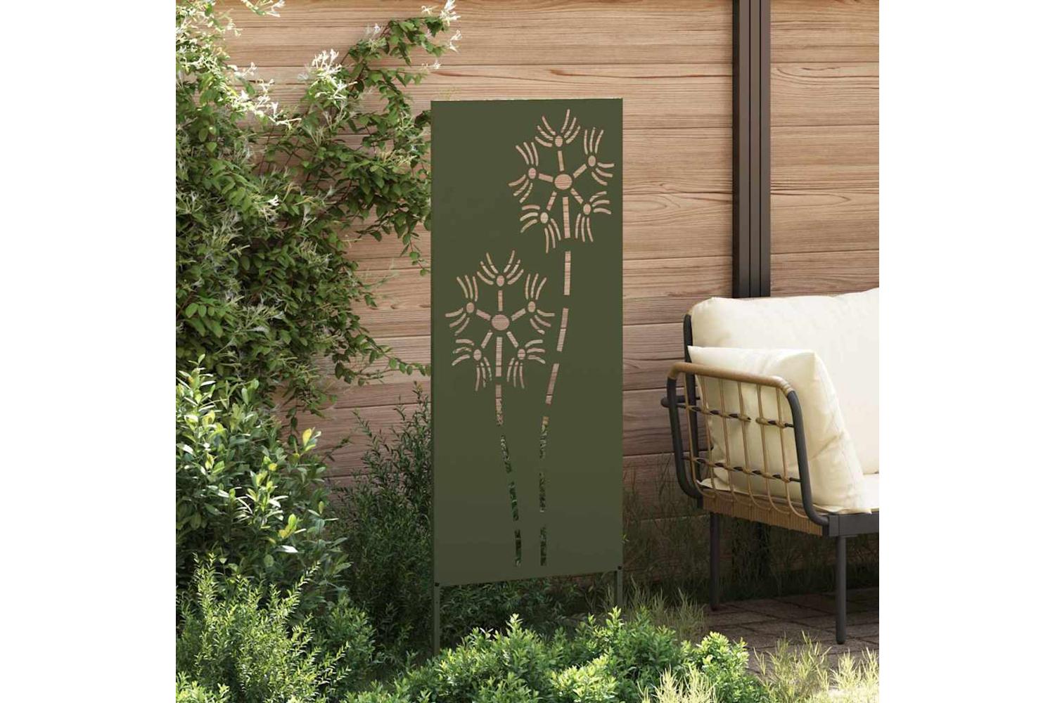 Garden Privacy Screen Olive Green 50 X140cm Cold-rolled Steel-3