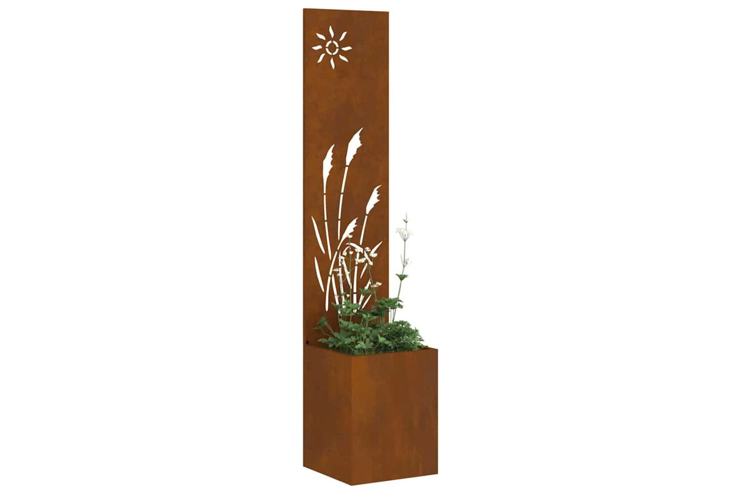 Garden Privacy Screen Rusty 32 X 140 Cm Weathering Steel-3