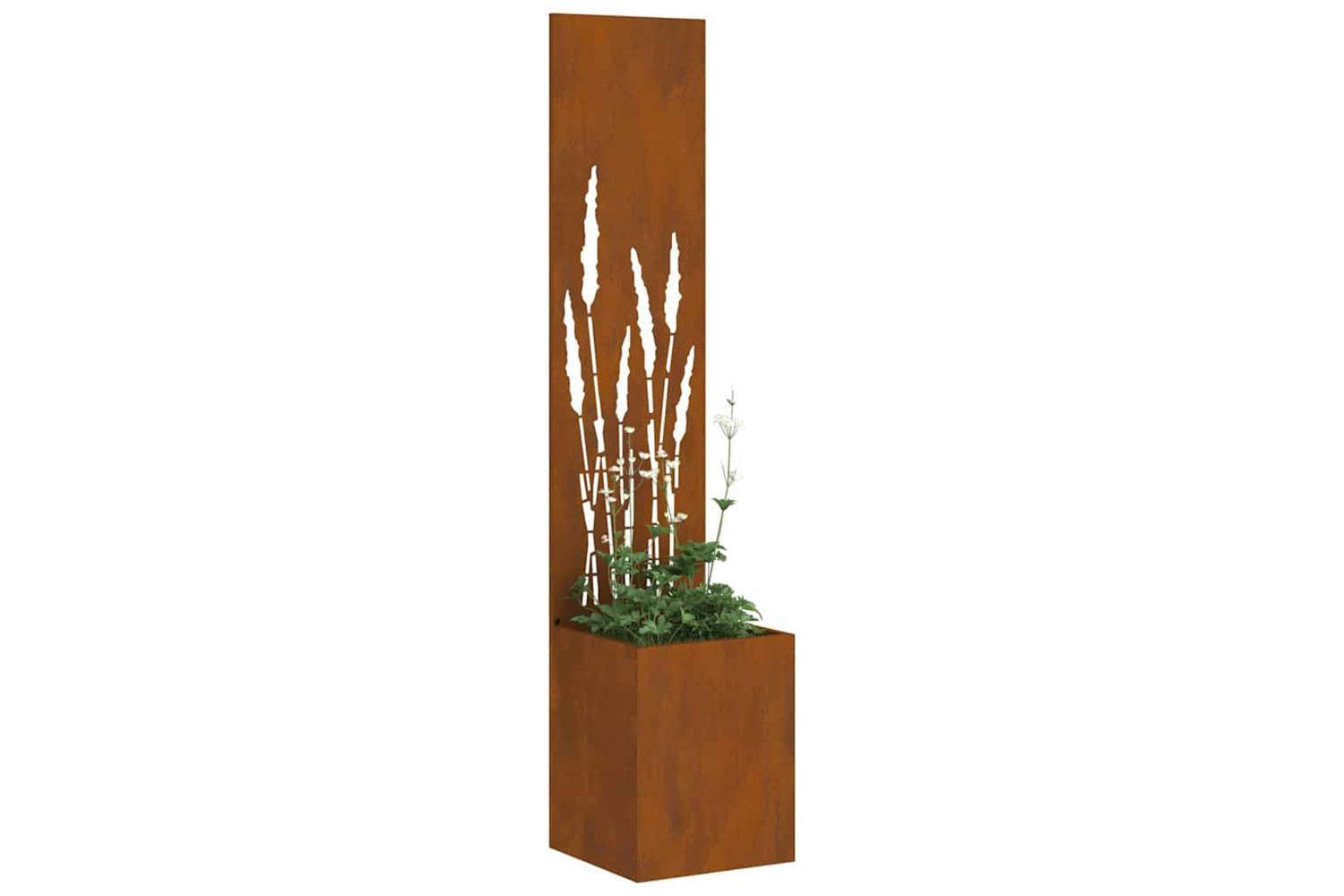 Garden Privacy Screen Rusty 32 X 140 Cm Weathering Steel-3