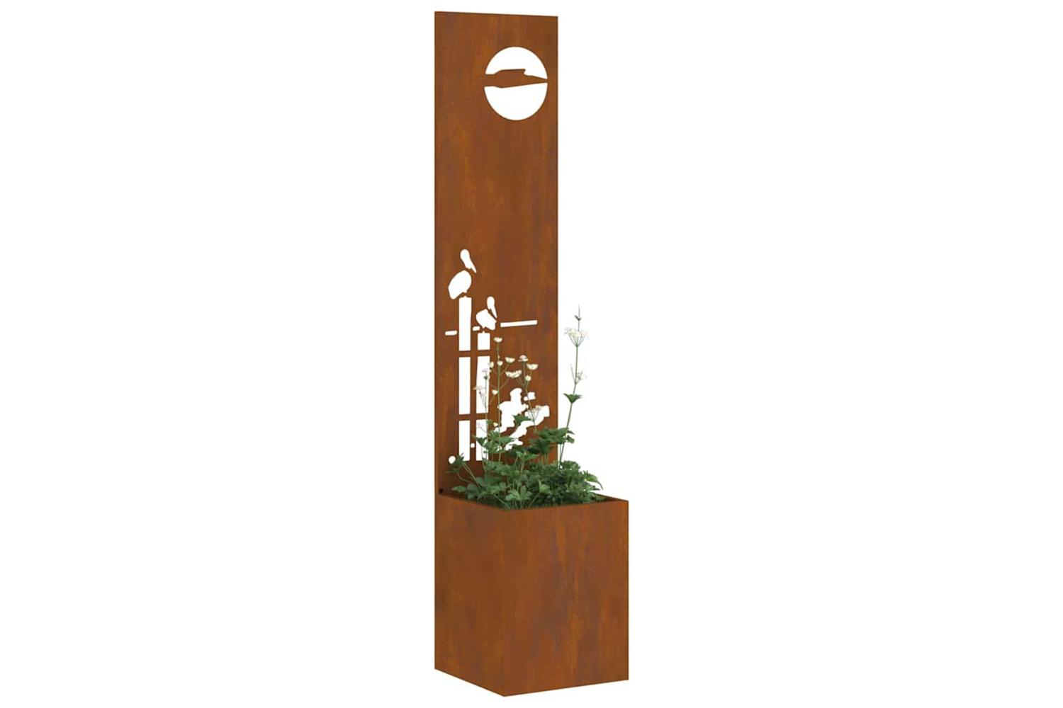 Garden Privacy Screen Rusty 32 X 140 Cm Weathering Steel-3
