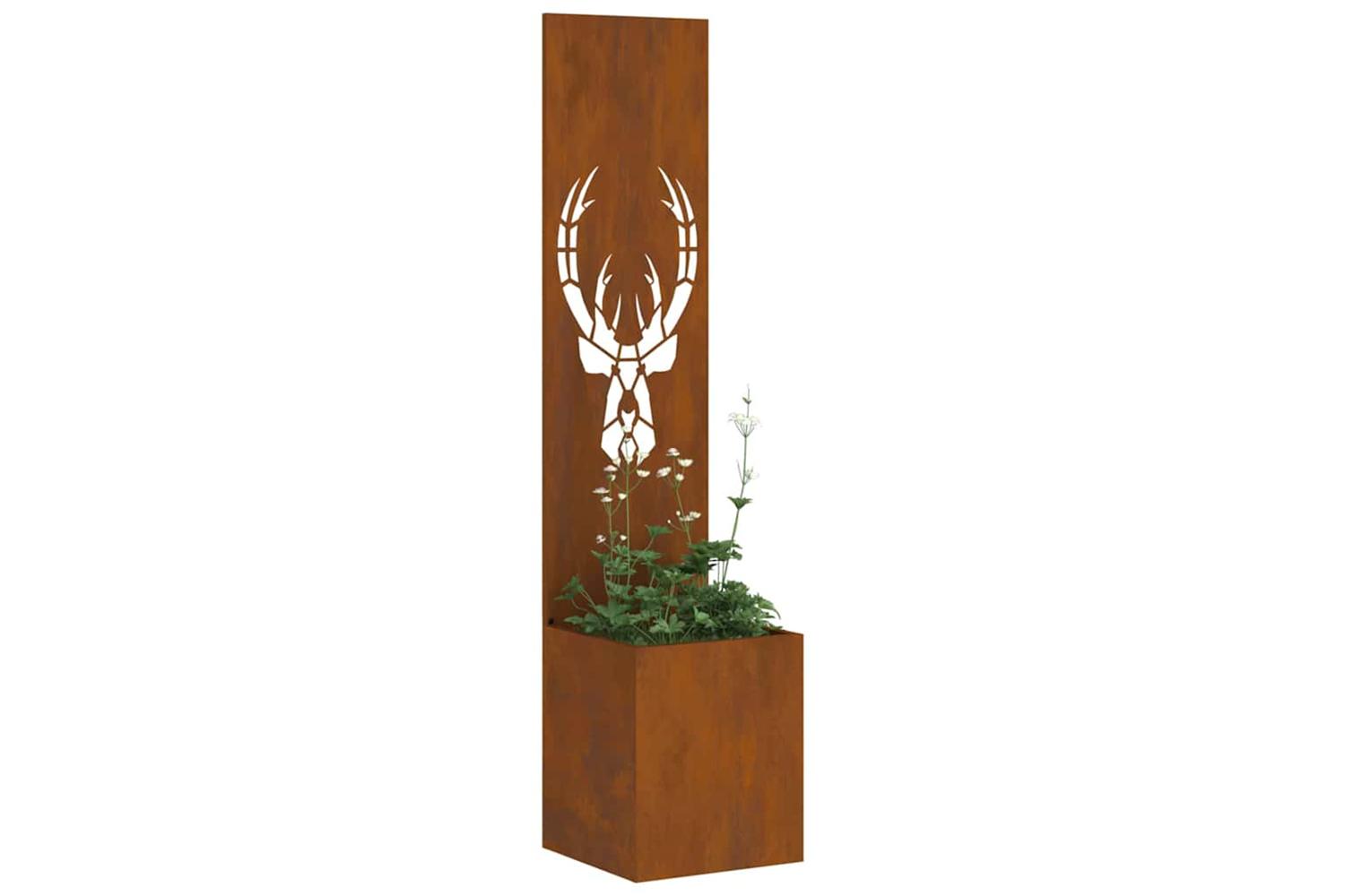 Garden Privacy Screen Rusty 32 X 140 Cm Weathering Steel-3
