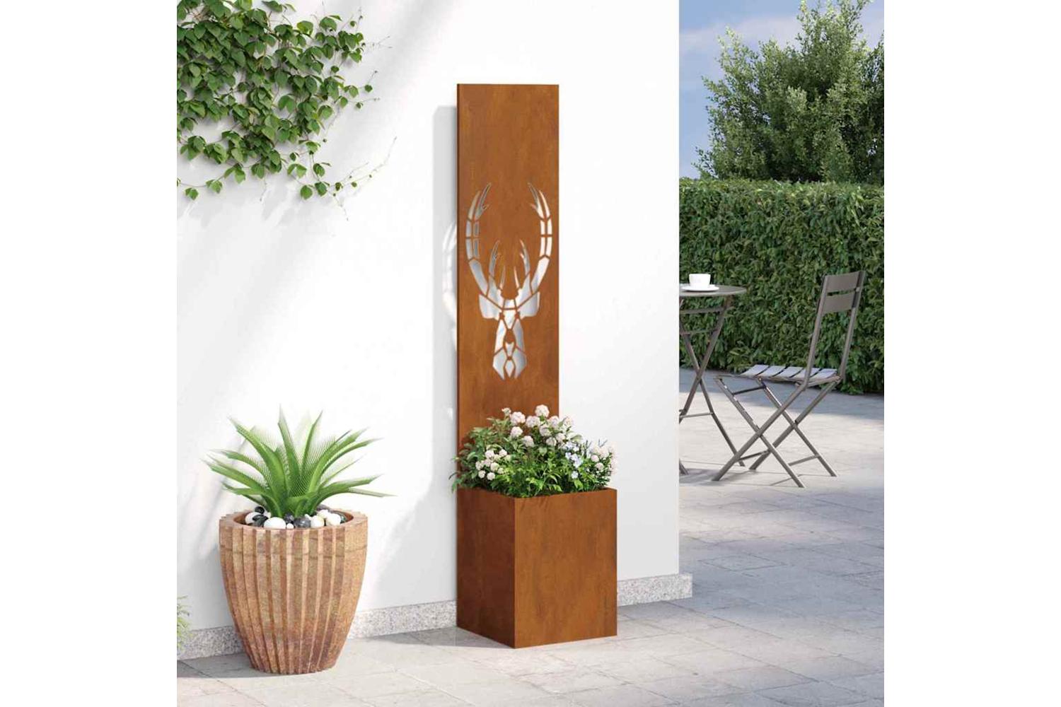 Garden Privacy Screen Rusty 32 X 140 Cm Weathering Steel-4