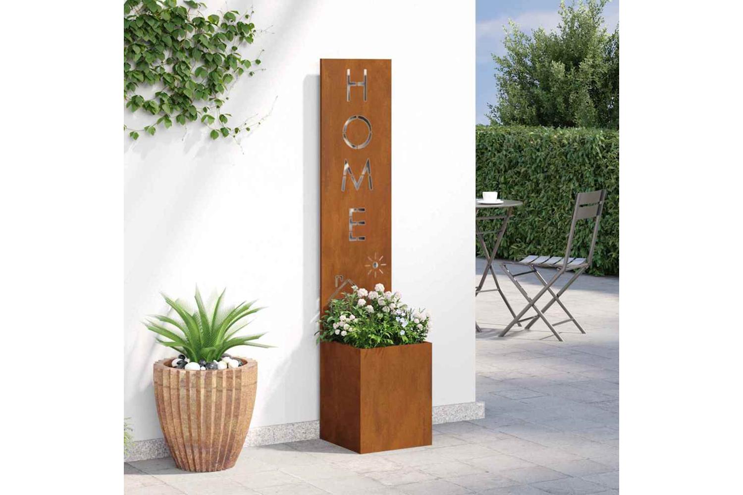 Garden Privacy Screen Rusty 32 X 140 Cm Weathering Steel-4