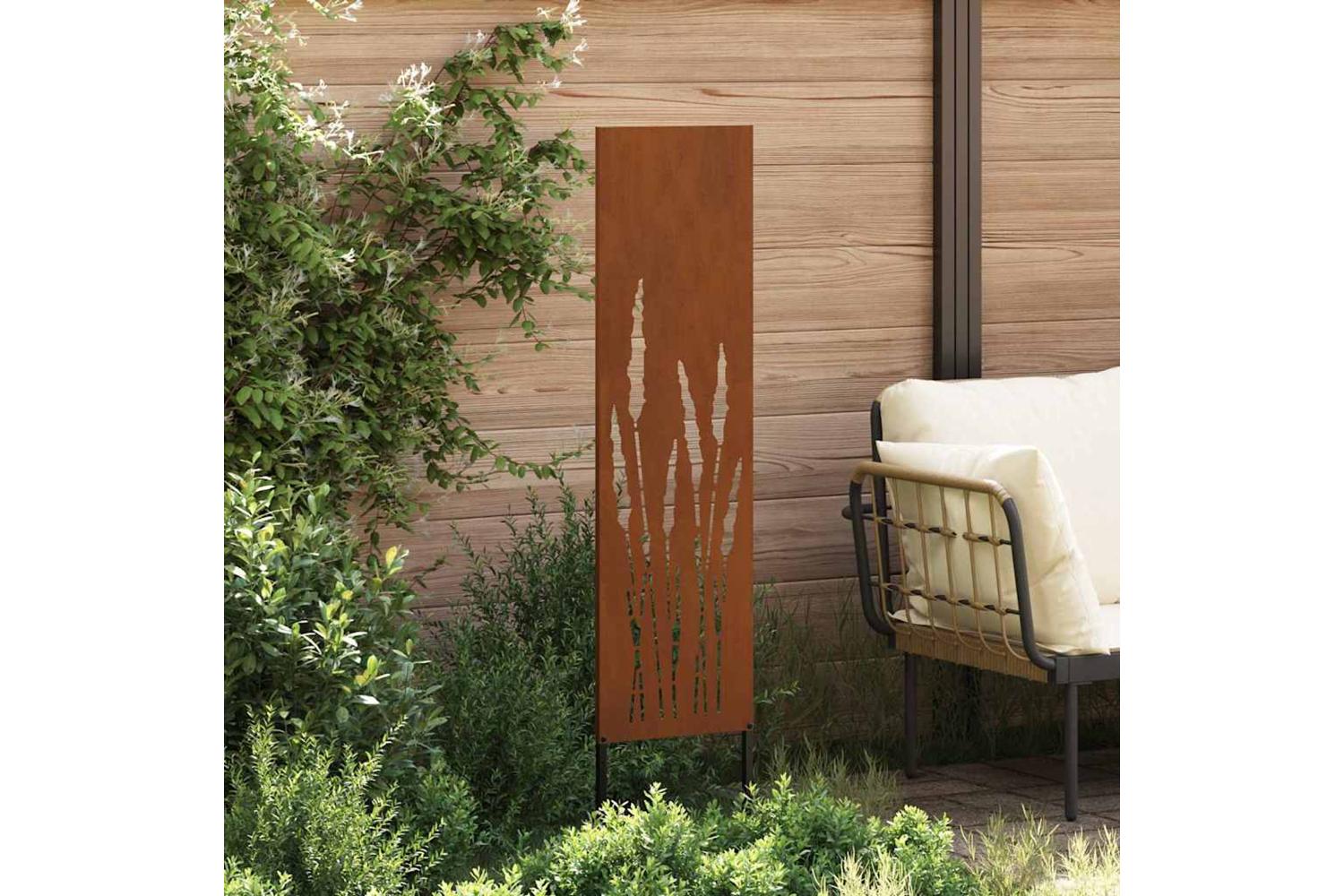Garden Privacy Screen Rusty 32 X140cm Weathering Steel-3