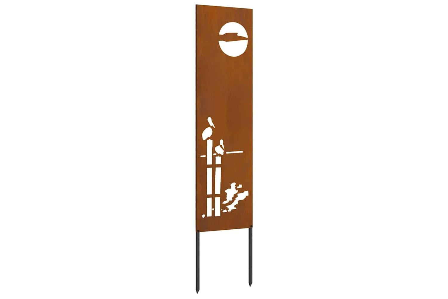 Garden Privacy Screen Rusty 32 X140cm Weathering Steel-5
