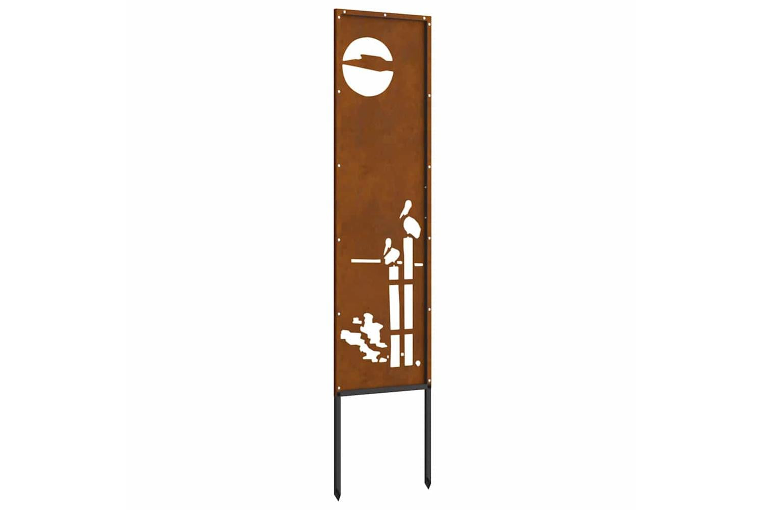 Garden Privacy Screen Rusty 32 X140cm Weathering Steel-6
