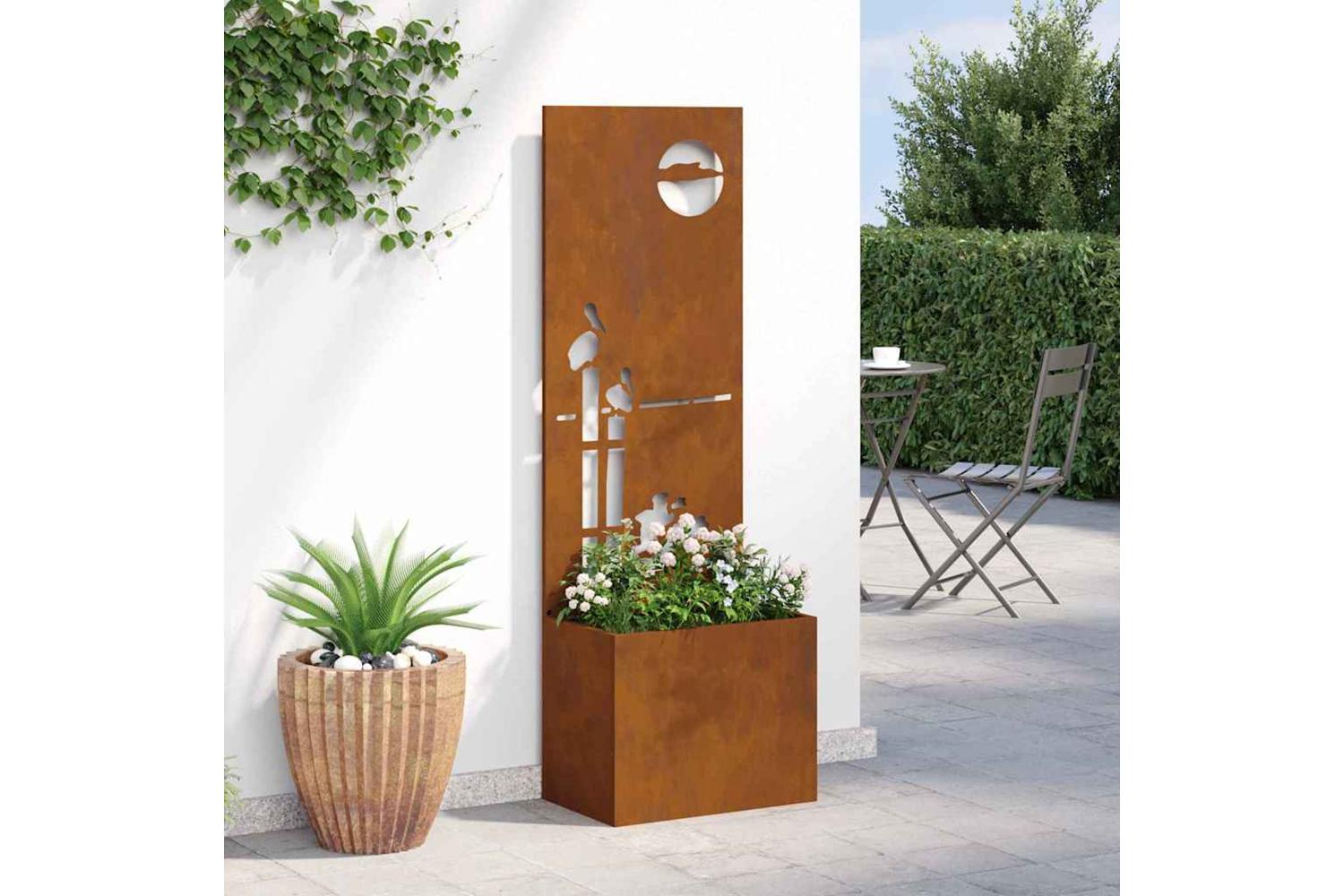 Garden Privacy Screen Rusty 50 X 140 Cm Weathering Steel-4