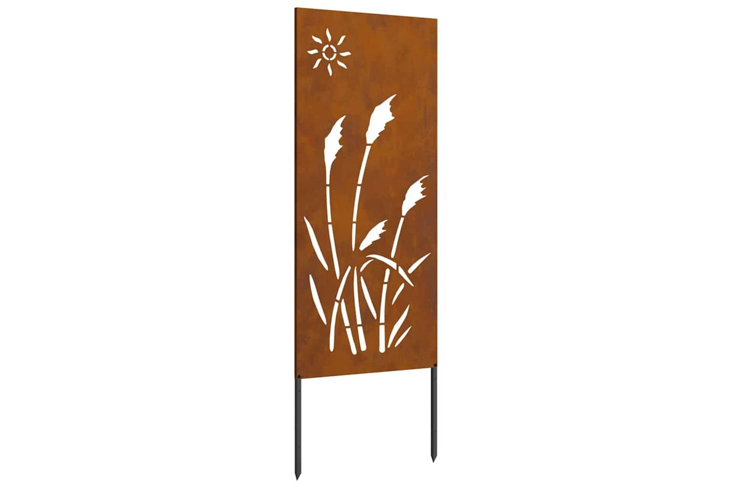 Garden Privacy Screen Rusty 50 X140cm Weathering Steel-2