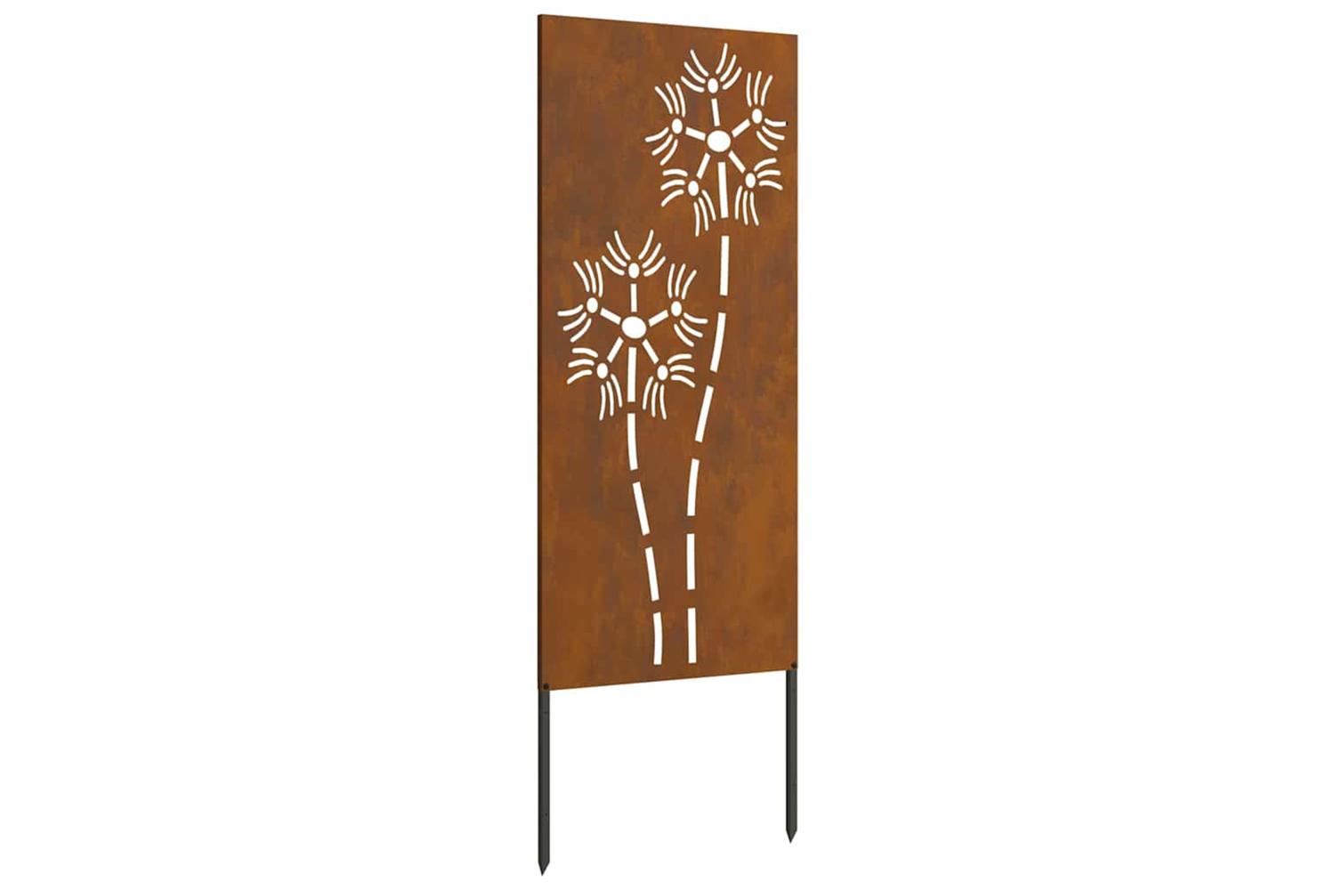 Garden Privacy Screen Rusty 50 X140cm Weathering Steel-2