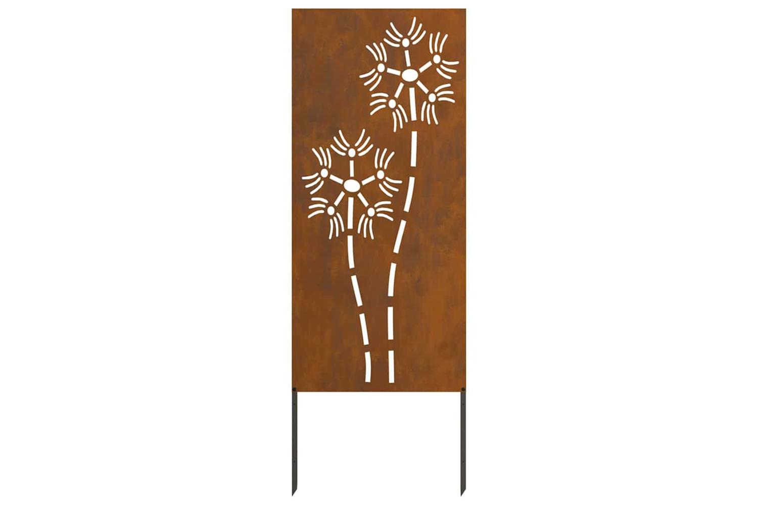 Garden Privacy Screen Rusty 50 X140cm Weathering Steel-4