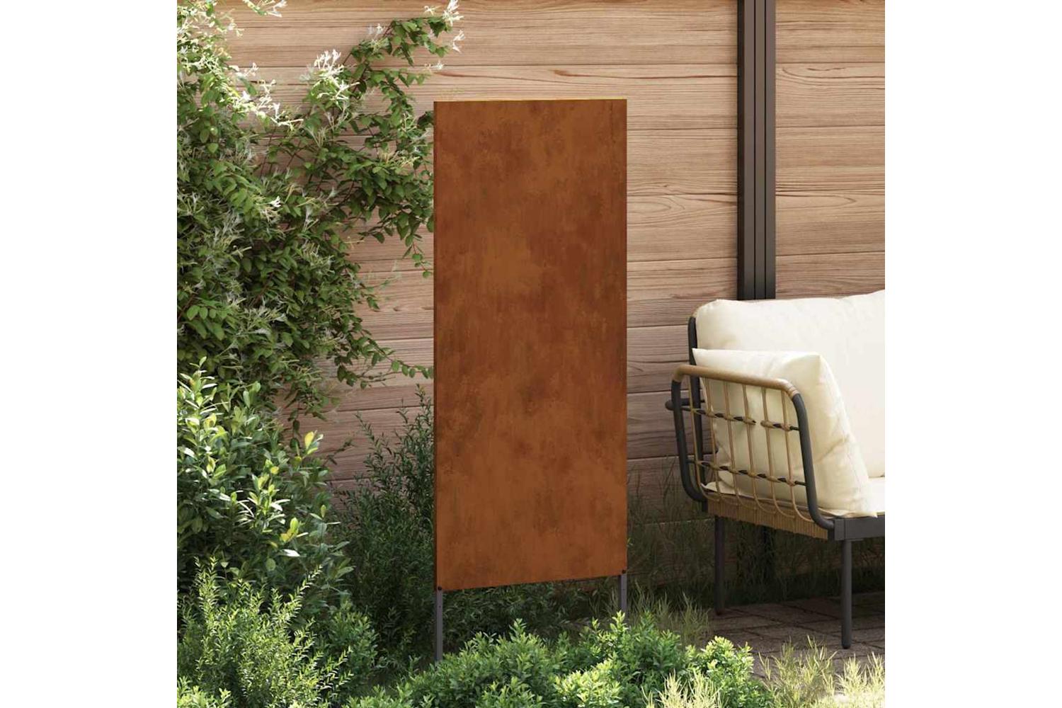 Garden Privacy Screen Rusty 50 X140cm Weathering Steel-3