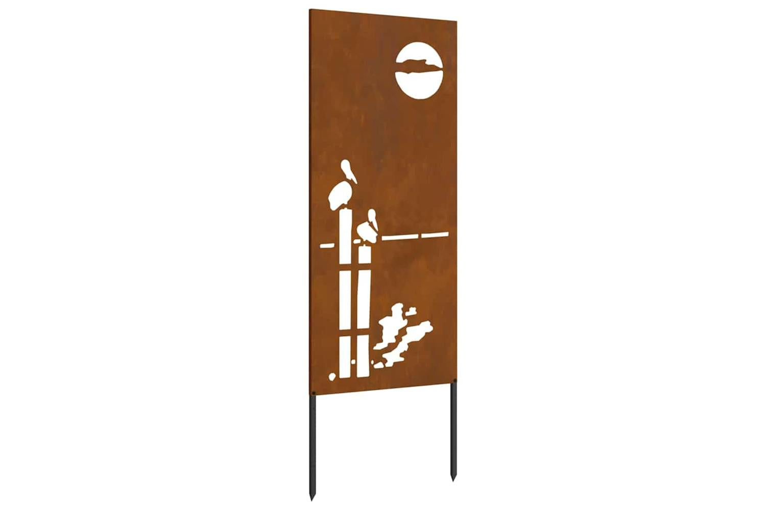 Garden Privacy Screen Rusty 50 X140cm Weathering Steel-2