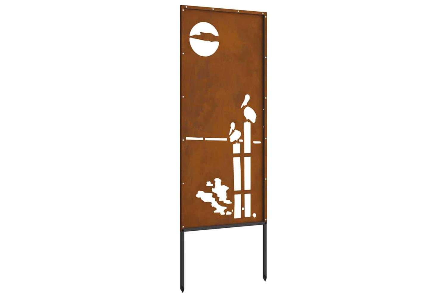 Garden Privacy Screen Rusty 50 X140cm Weathering Steel-5