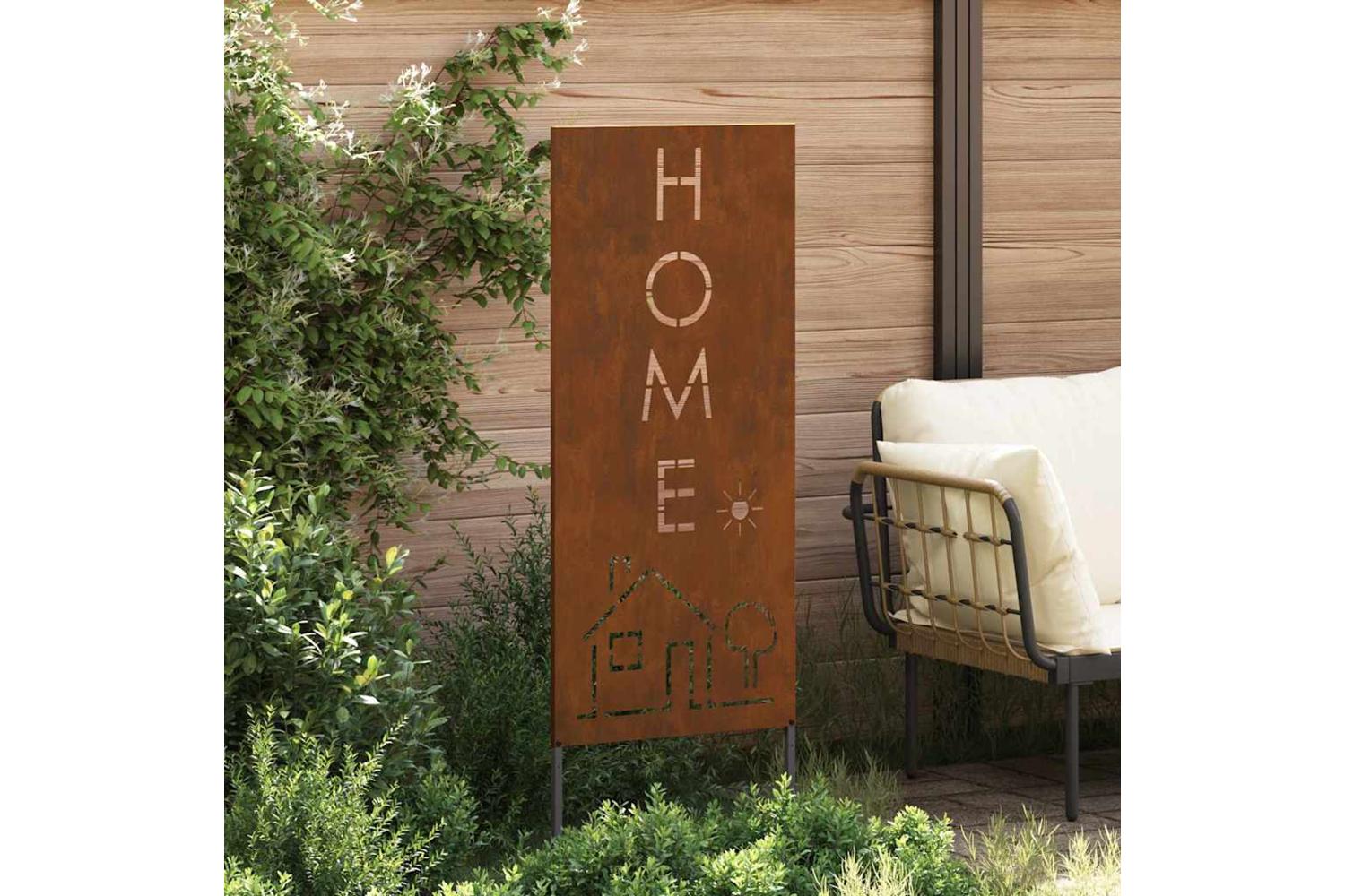 Garden Privacy Screen Rusty 50 X140cm Weathering Steel-3