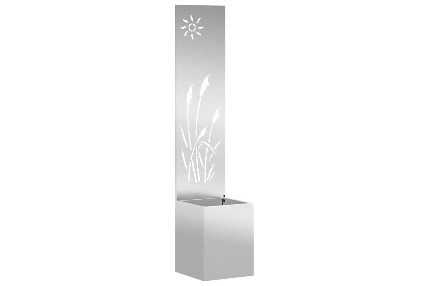Garden Privacy Screen Silver 32 X 140 Cm Galvanised Steel