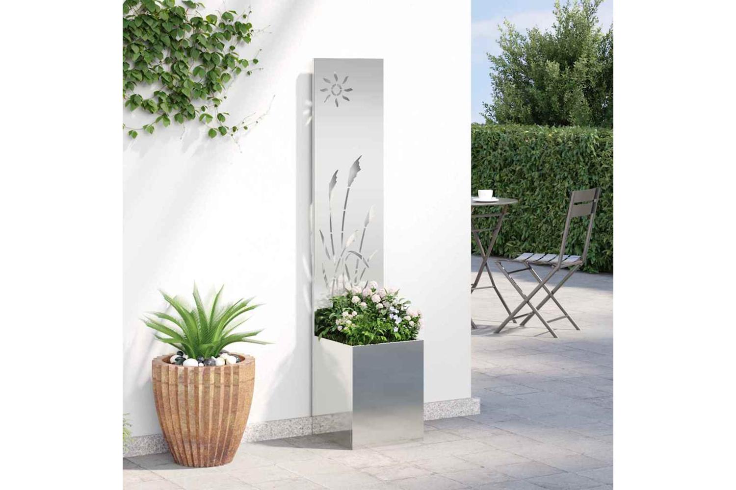 Garden Privacy Screen Silver 32 X 140 Cm Galvanised Steel-4