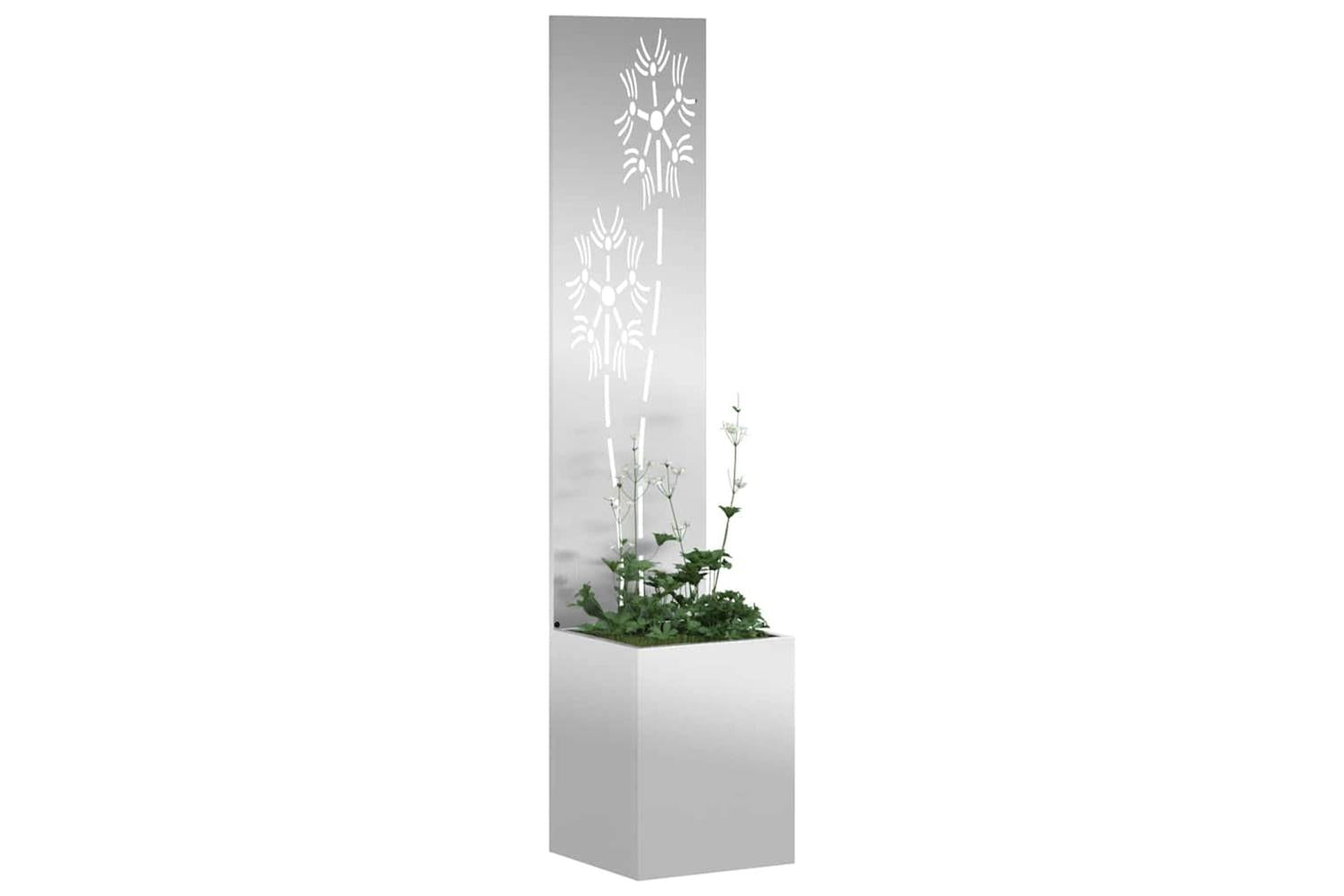 Garden Privacy Screen Silver 32 X 140 Cm Galvanised Steel-3