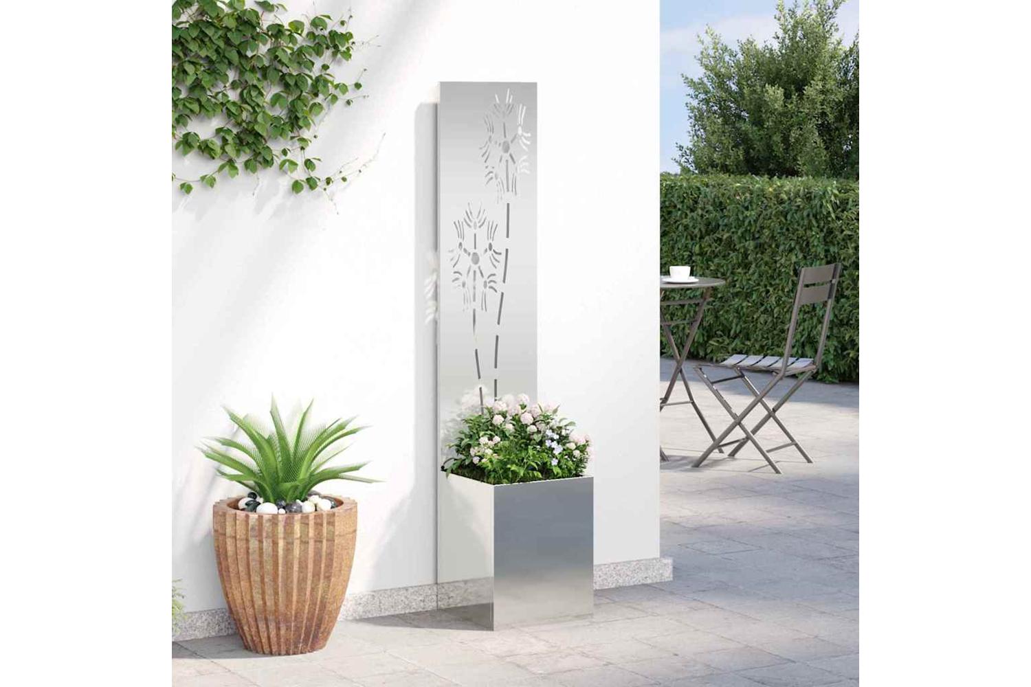 Garden Privacy Screen Silver 32 X 140 Cm Galvanised Steel-4
