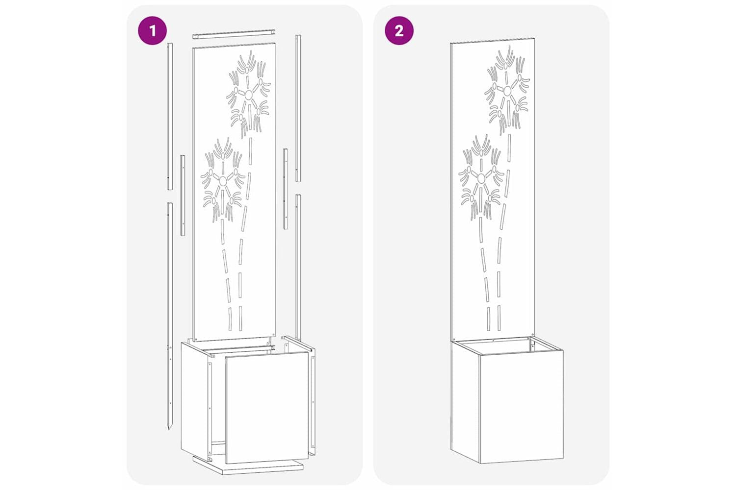 Garden Privacy Screen Silver 32 X 140 Cm Galvanised Steel-9
