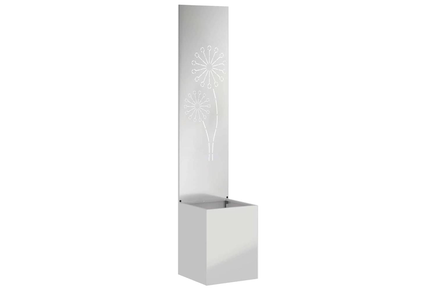Garden Privacy Screen Silver 32 X 140 Cm Galvanised Steel